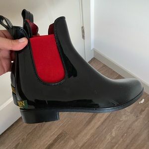 Ralph Lauren black mini rain boots / booties